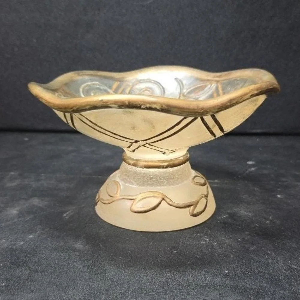 Wamsutta Resin Gold Accent Footed Bowl, Soap Or Trinket Dish,‎ Replacement Decor